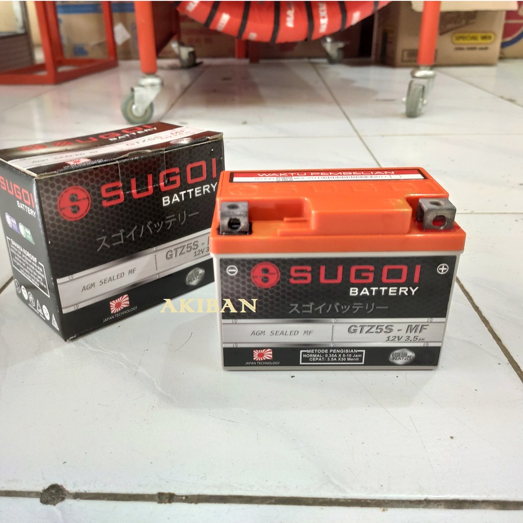 Aki Accu Kering SUGOI Nano Gel GTZ5S MF Battery Motor GTZ5S