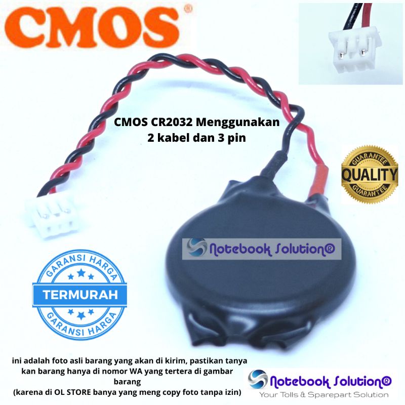 Baterai CMOS Socket Soket Cr2016 CR2032 2 kabel 3 Pin 3V