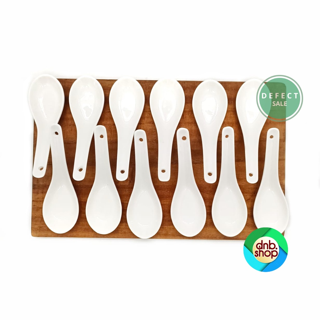 [DEFECT] 1 Lusin Sendok Bebek Keramik Weston / Sendok Bebek Putih Polos