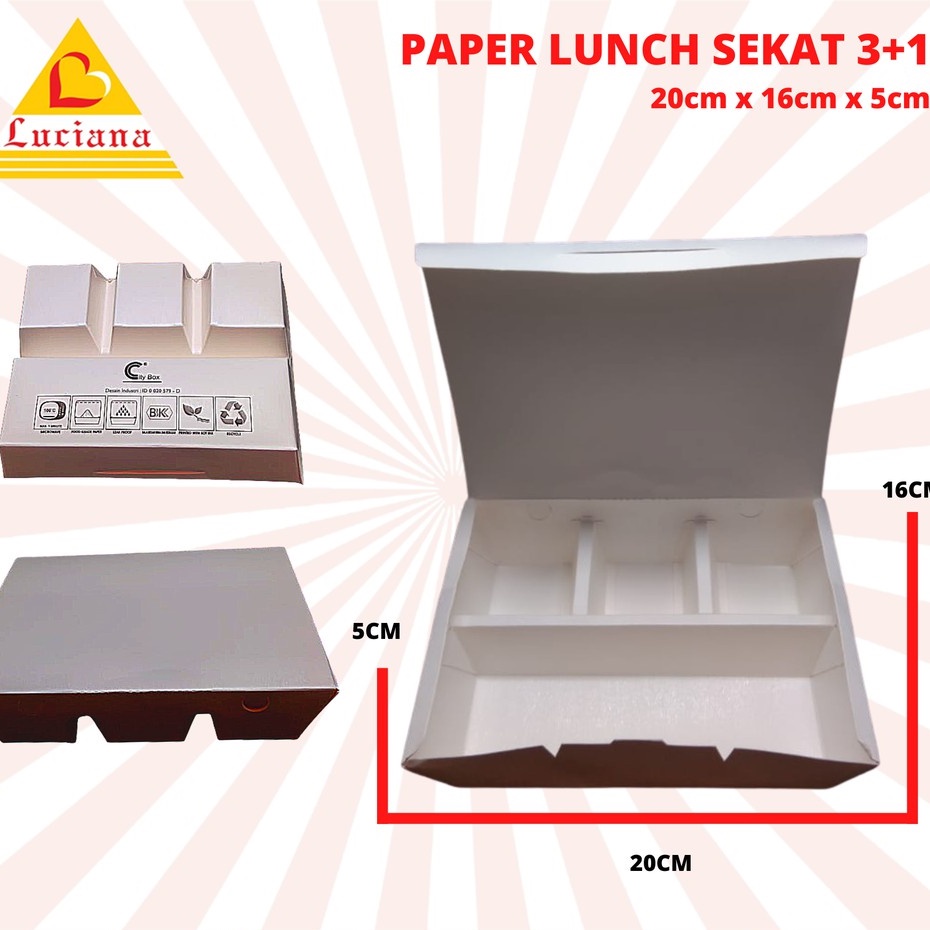 PAPER LUNCH BOX SEKAT TAHAN MINYAK DAN AIR