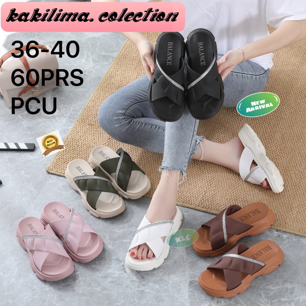 Balance 2201-K11/sandal wedges perempuan sendal karet jelly wanita