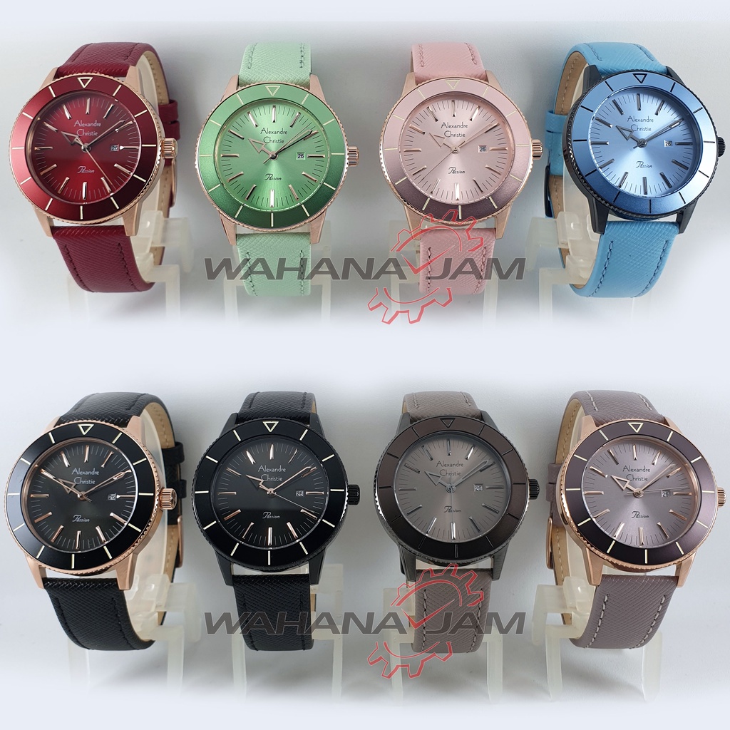 Alexandre Christie AC 5002 LD / Jam Tangan Wanita AC5002  Tali Kulit Leather Original