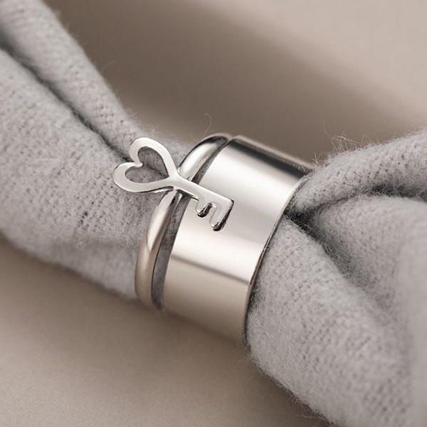cincin set 2 pcs kunci love key set rings jci088 (2D2)