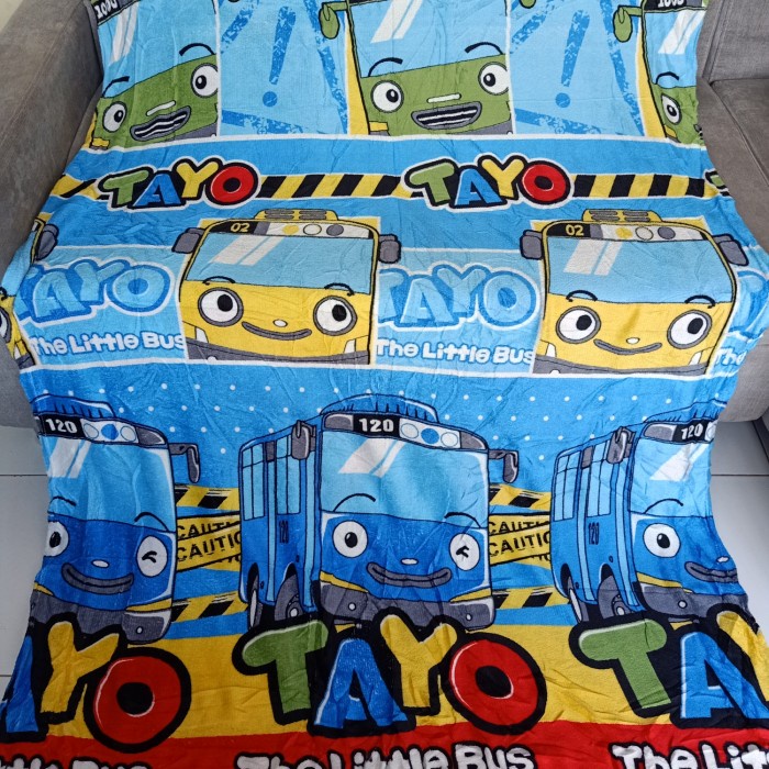 Selimut Dewasa selimut bulu karakter motif tayo(G7D6) Selimut Tebal Jumbo Selimut Bulu Tebal Selimut