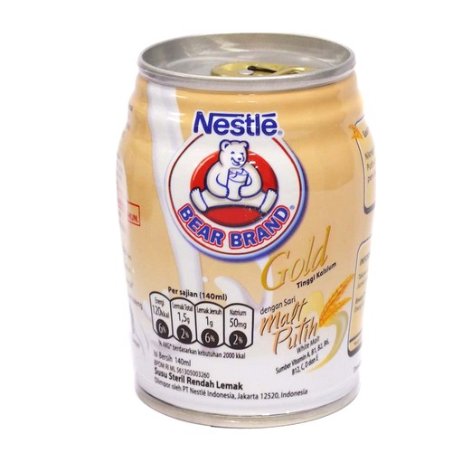 Nestle Bear Brand Gold Malt Gold 140ml Teh Putih Susu Steril Susu Bear Brand Gold Malt Putih Teh Putih 140 ml Susu Steril Rendah Lemak Susu Beruang Gold Rendah Lemak Steril Milk Susu UHT