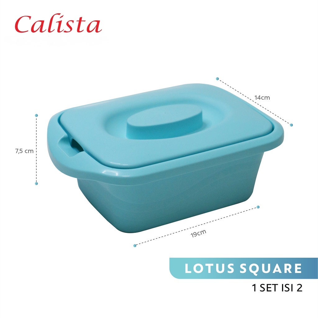 Kotak Wadah Saji Mini + Tutup Calista Lotus Oval 1set Isi 2pcs Lunch Box Nasi 700ml Tempat Sayur Serbaguna Cup Sambel