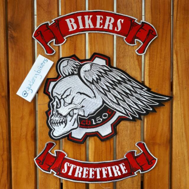 emblem bordir besar cb150r streetfire motor bikers belakang rompi or jaket