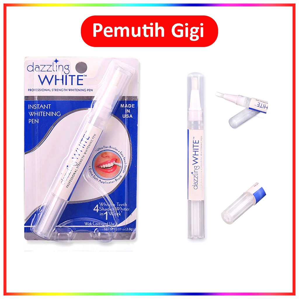 Dazzling White Teeth Whitening Pen Pemutih Gigi Cepat Bersih Kuat Sehat Bebas Noda Plak Gigi - Dazzling White Pemutih Gigi Instant Teeth Whitening Pen