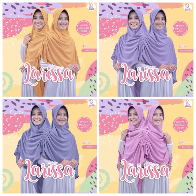 Khimar Larissa by Azmeela - hijab serut layer pet antem