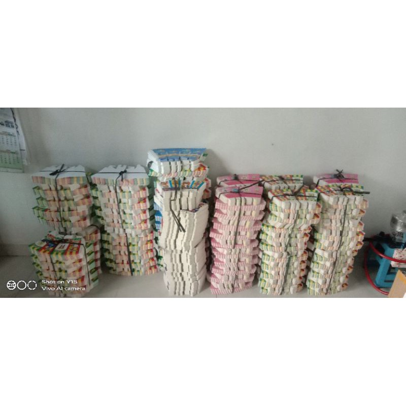 KERTAS BUNGKUS POPCORN / KEMASAN CUP POP CORN / KERTAS POPCORN / isi 100LEMBAR/12x6