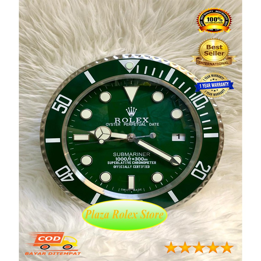 Jam Dinding Rolex Submariner Hulk Green - Wall Clock Branded
