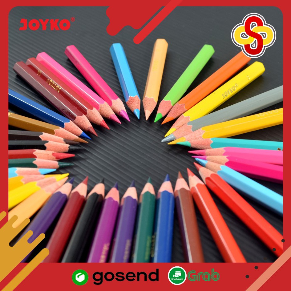 Pensil Warna Joyko Mini Short Color Pencils - 12 Warna CP-S12