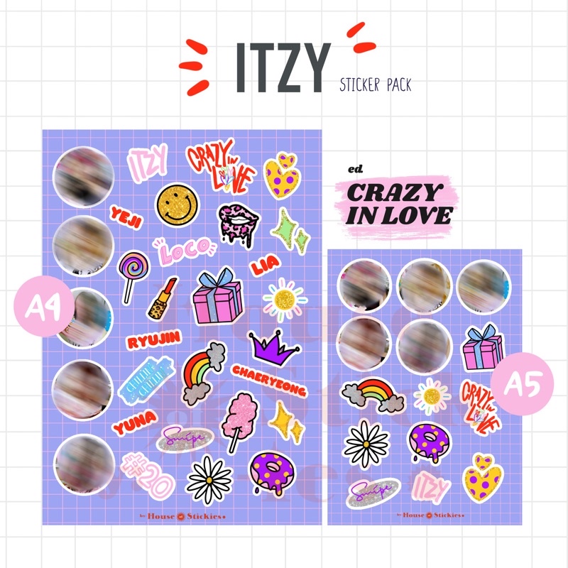 Stiker Kpop ITZY Crazy in Love Edition (Unofficial / Fanmade)