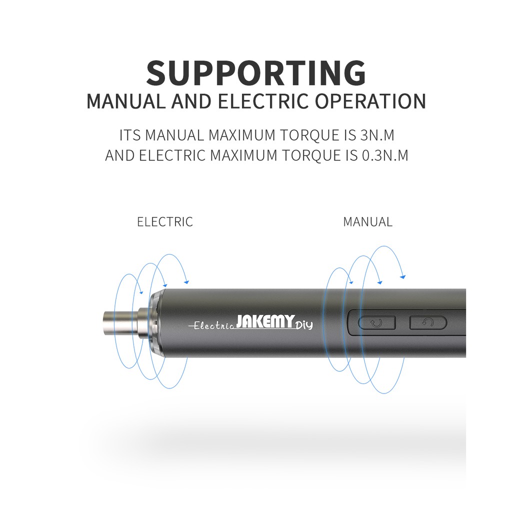 Jakemy JM-Y04 21 in 1 Obeng Listrik 395Rpm Battery AA 14500 Charger