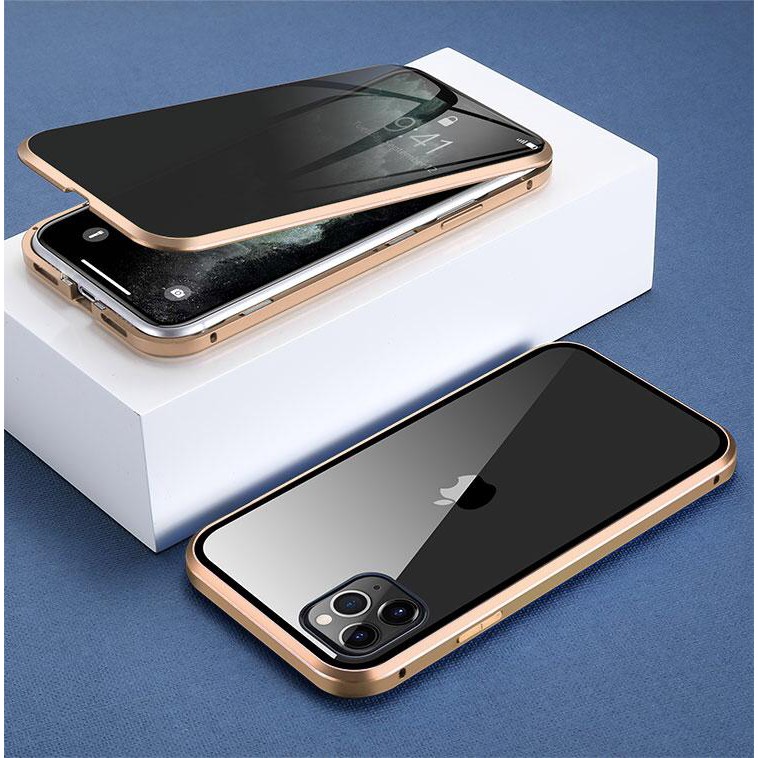 iPhone 6 6 Plus 7 8 7 Plus 8 Plus X Xs Xs Max Case Handphone Slim Magnetic Spy Double Glass Casing iPhone Slim Magnetic Double Glass 360 Coverage Case iPhone Slim Glass Magnetic