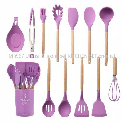 Spatula Set Silicon Peralatan Kitchen Set Silicone Utensil Set 13pcs Tahan Panas