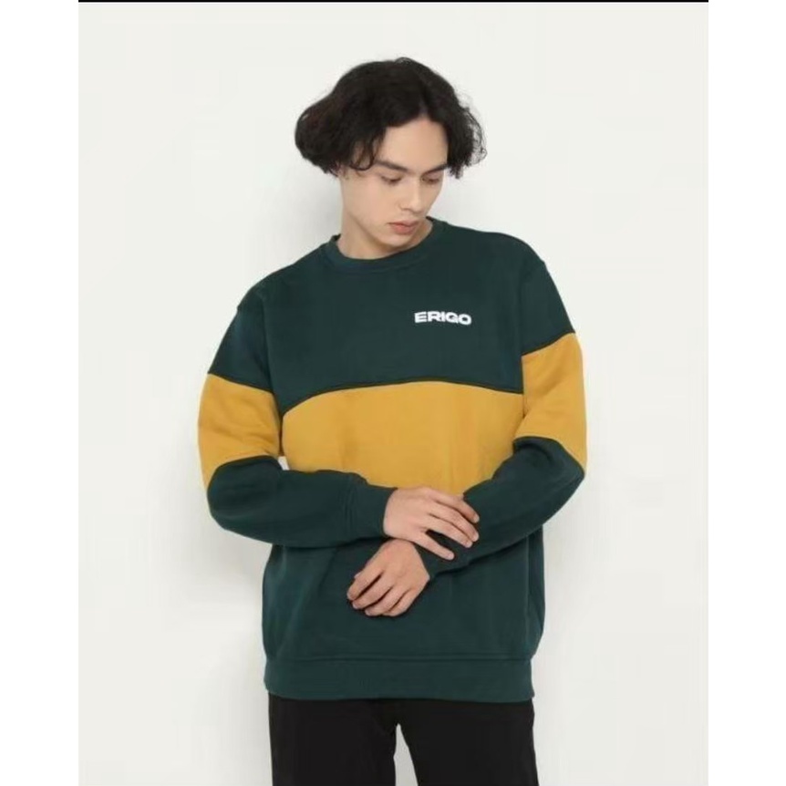 ( COD )SWEATER CREWNECK KOMBINASI CREWNECK PRIA DAN WANITA APLIKASI/KOMBINASI CREWNECK DISTRO- Sweater Crewneck Pria Sweater Sweatshirt Kombinasi Dua Warna M L XL Original Unisex /Sweater Belang