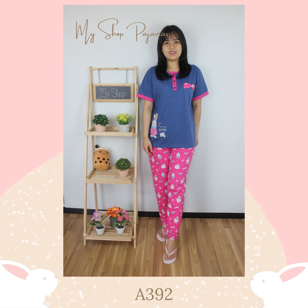 PIYAMA ANNE CLAIRE TANGAN LENGAN PENDEK CELANA PANJANG BAJU PAKAIAN TIDUR BABYDOLL SETELAN DEWASA WANITA SLEEPWEAR PAJAMAS CP-1