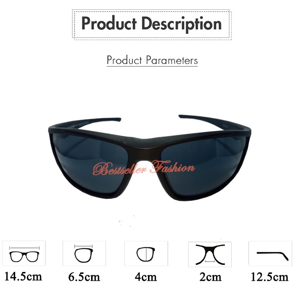 Kacamata Fashion Pria Khusus Kacamata Sporty Anti UV Telaris Populer Cod Kacamata Hitam Outdoor Unisex