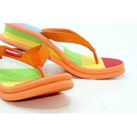 ☻ SANDAL WEGDES PRETTY RAINBOW / SANDAL WANITA PRETTY RAINBOW SANCU ✺