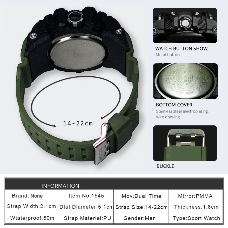 (Istimewa Bossque) Jam BATMAN Double Time Tali Hijau (Exclusive)