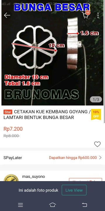 Cetakan Kue Kembang Goyang Bentuk Kupu-kupu