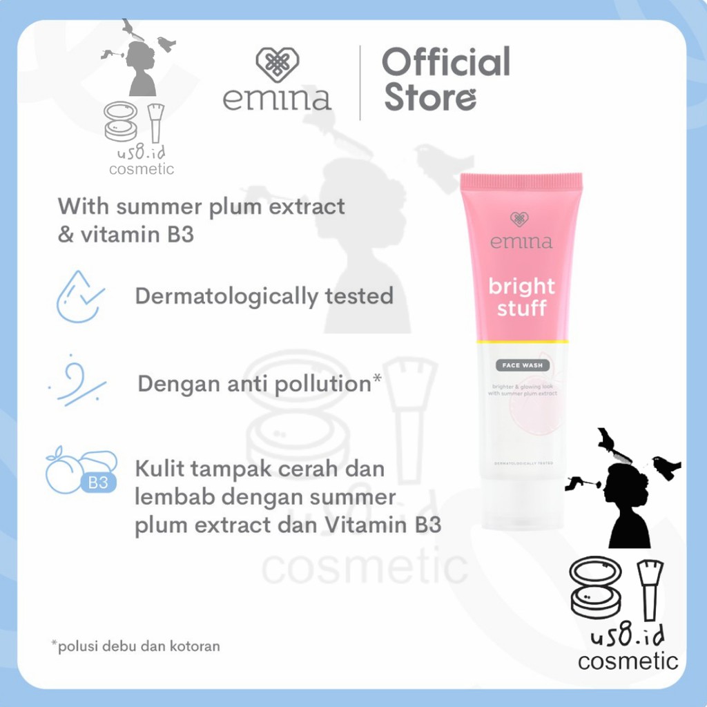 EMINA Bright Stuff Series | pencerah Emina toner face wash moisturizing tone up ACNE PRONE