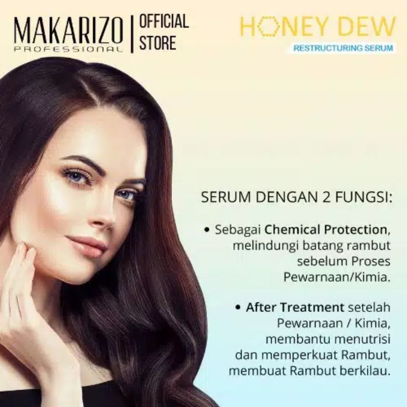 ✿ELYSABETHME✿ 【﻿ＭＡＫＡＲＩＺＯ】 makarizo honey dew restructur biru serum anti rambut bercabang kering dari ekstrak madu