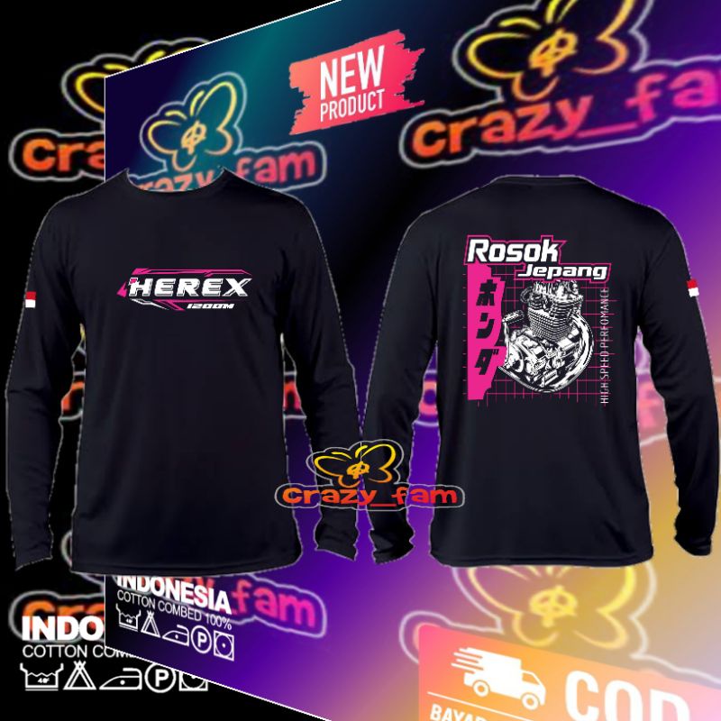 KAOS BAJU LENGAN PANJANG HEREX ROSOK JAPAN