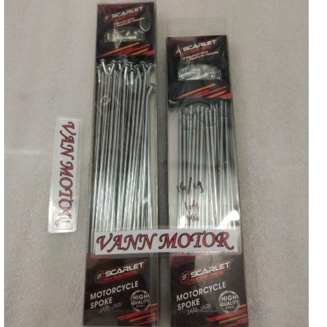 Jari Jari  Ruji KLX Depan Belakang 16 / 19  H36  1set Chrome  SCARLET