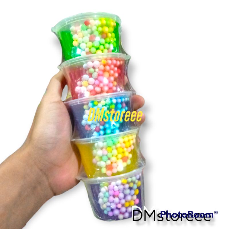 5pcs slime jelly nyam nyam glitter metalik / slime original / slem / slime murah / slime tofu / slime jelly