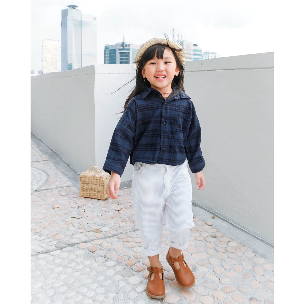 KARA SHIRT | Kemeja Anak | Kemeja Flannel Kotak Lengan Panjang | Kemeja Anak Unisex | Atasan Anak
