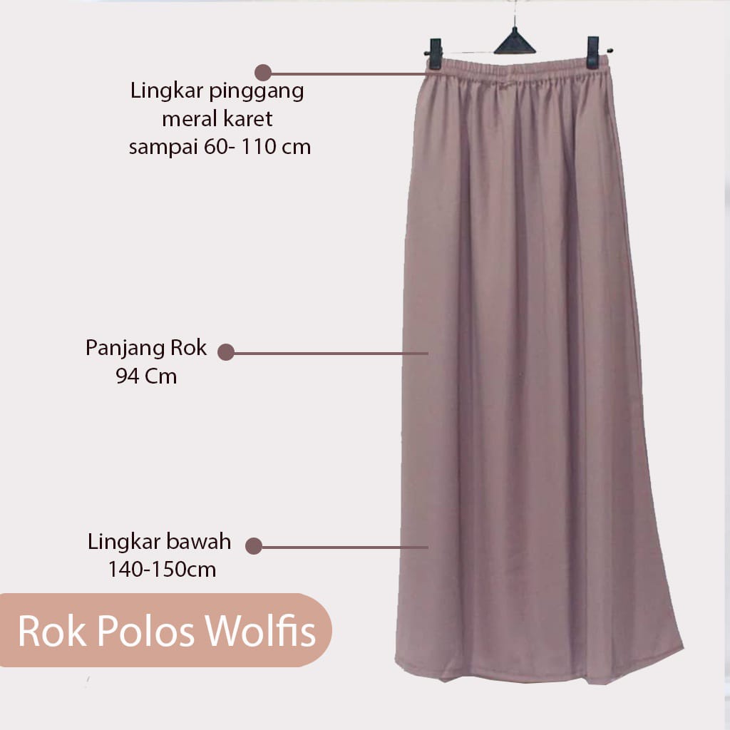 Rok Wolfis Polos Panjang Baru Terbaru