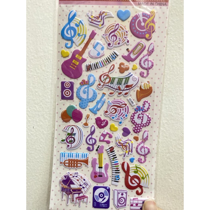 Sticker karakter pooh frozen boy girl music princess avenger 3D glitter-Music