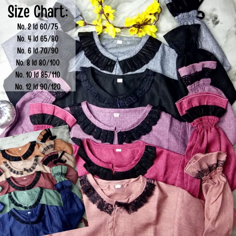 GAMIS ANAK KATUN MADINA SET JILBAB