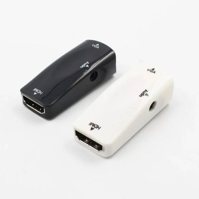 KONEKTOR HDMI FEMALE TO VGA FEMALE + AUDIO DONGLE