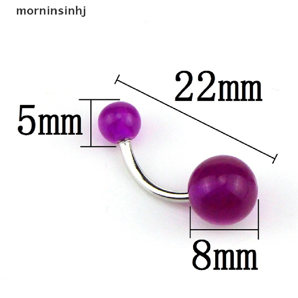 Mornin 7pcs / Set Anting Tindik Perut / Pusar Glow In The Dark Untuk Wanita