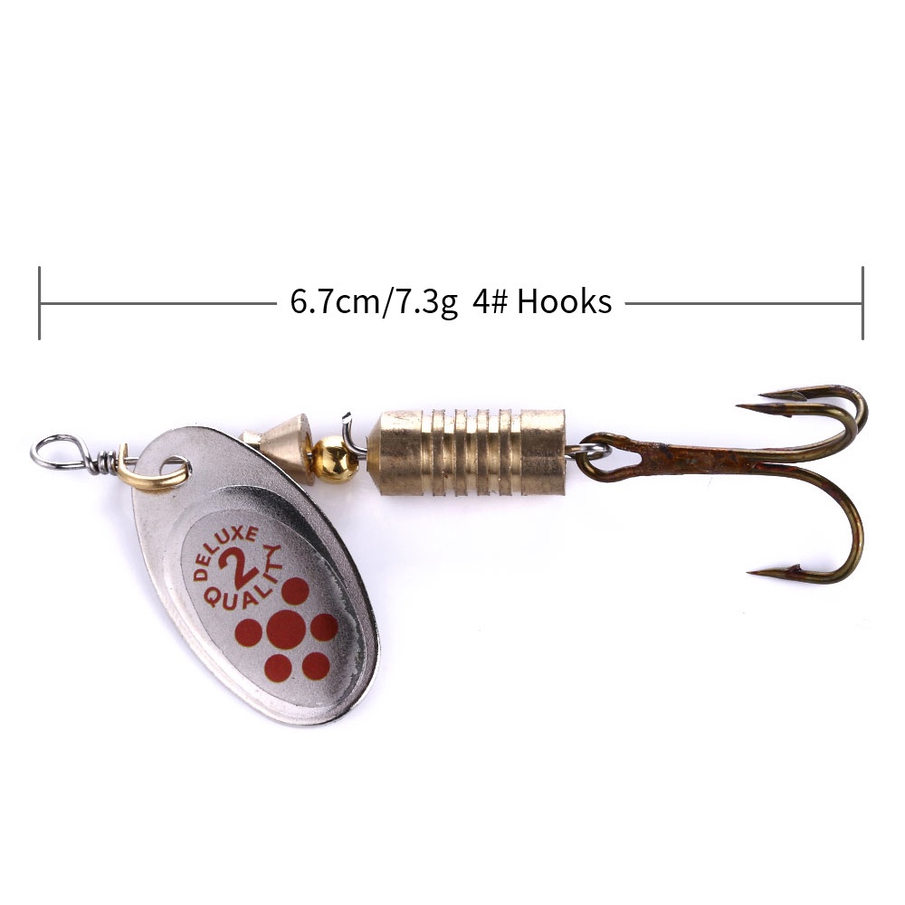 Hengjia 5pcs/lot Umpan Pancing Sendok Spinnerbait Sequin Imitasi 5 Warna Fishing Lure 6.7cm / 7.3g Metal Bait Tackle