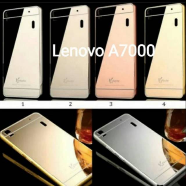 Case mirror Lenovo A7000 A7000+ A7000 plus bumper slide mirror hardcase metal aluminium