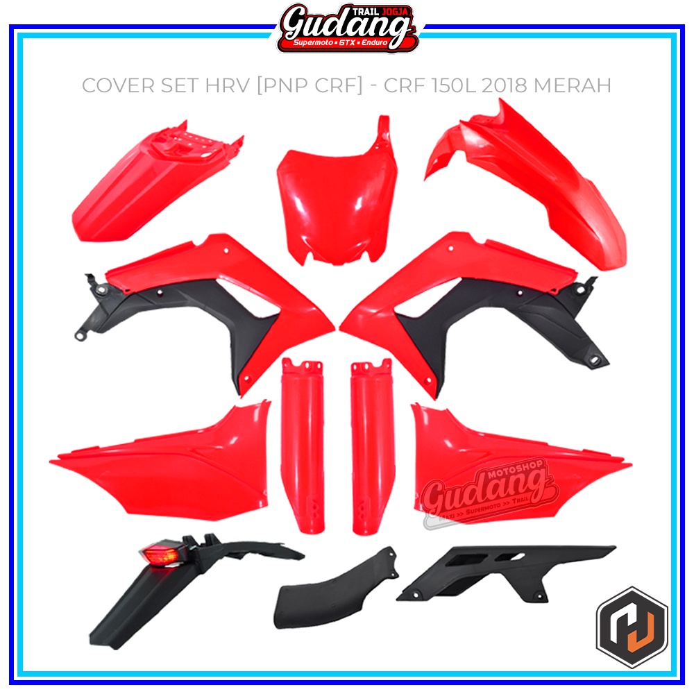 Cover Set Body set Trail CRF 150L 2018 HRV Hitam Merah Putih Fluo Orange Yellow