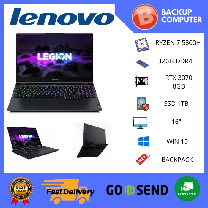 LENOVO LEGION 5 PRO 16 RYZEN 7 5800H 32GB 1TBSSD RTX3070 8GB W10+OHS 16.0WQXGA 165HZ 4RGB 3YR+ADP TG
