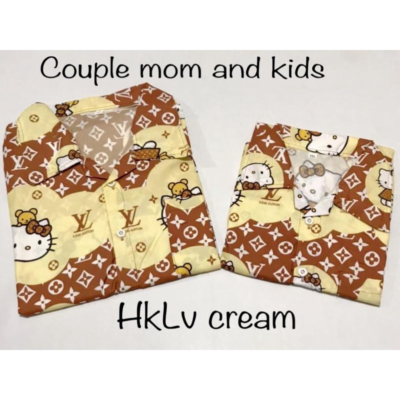 Hklv cream bajutidur piyama bisa couple mom and kids