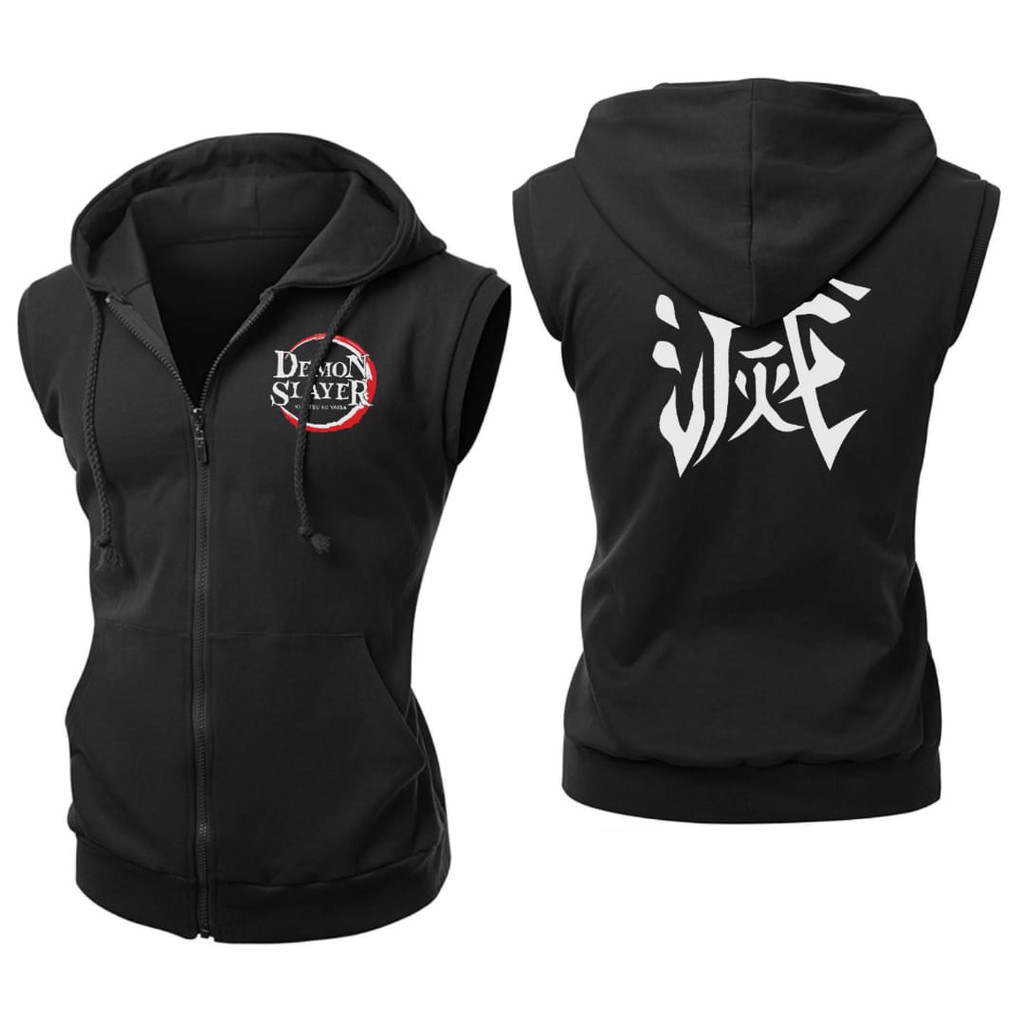 JAKET ROMPI VEST DEMON SLAYER KIMETSU NO YAIBA LOGO ZIPP HOODIE