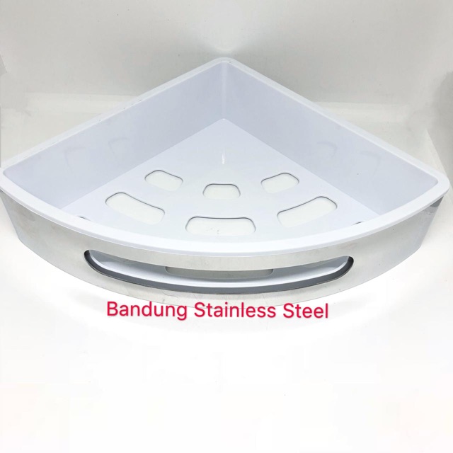 Rak sabun tempat sabun sudut dinding tembok stainless steel shampo kamar mandi