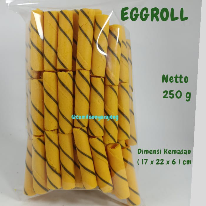 

Biskuit Egg Roll Kuning Coklat Renyah Manis Gurih