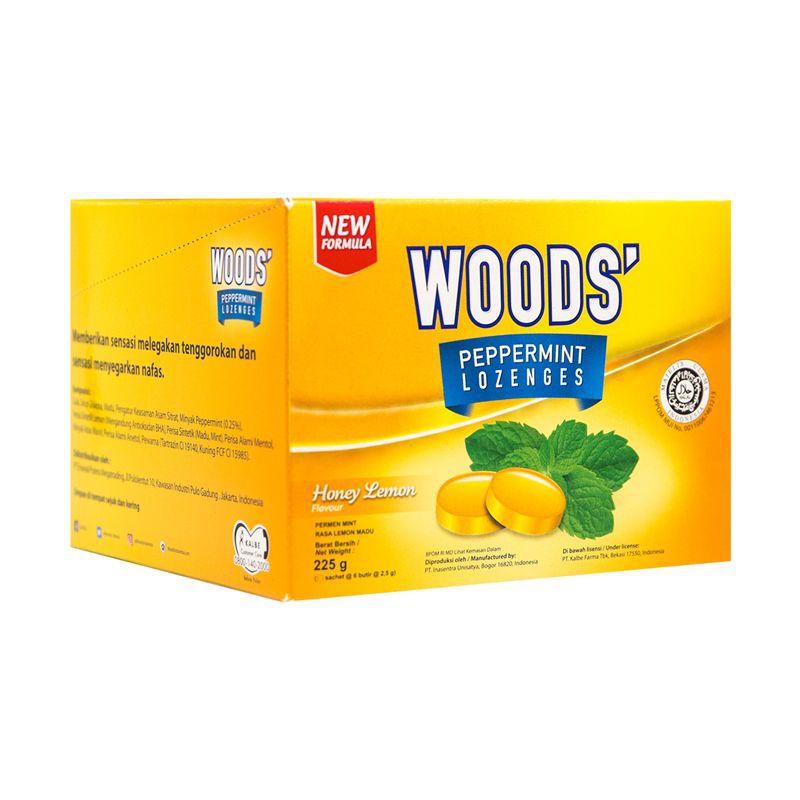 Woods Lozenges Honey Lemon 1 Pack isi 15 sachet