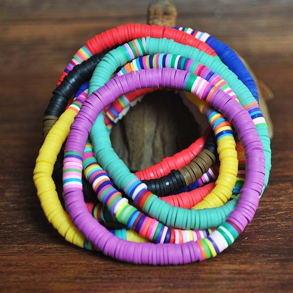 Mxbeauty Bohemian Clay Gelang Pesona Elastis Musim Panas Hadiah Wanita Pantai Bangles