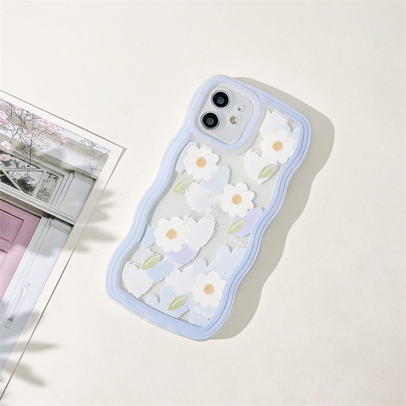 Soft Case TPU Transparan Motif Bunga Aster Untuk iPhone 13 12 11 Pro Max X Xr Xs Max SE 8 7 6 6s Plus