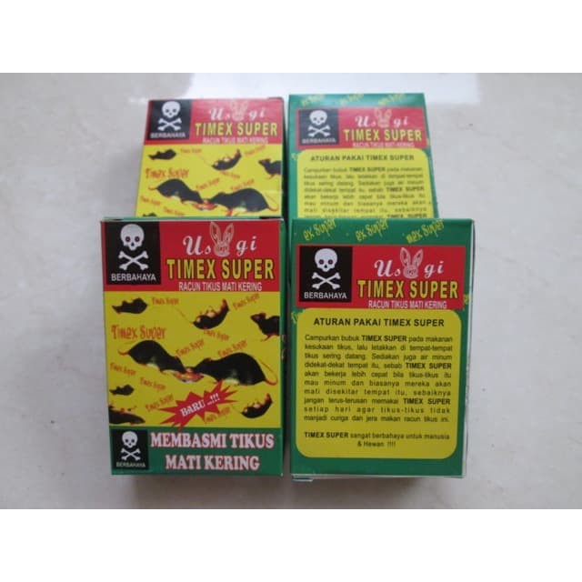 Racun Tikus Timex Super Ampuh Kemasan 1 Box Isi 10 Sachet