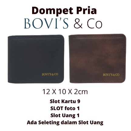 Dompet Pria Import Original Branded 100% Bovis Kulit PU Sintetis Model Keren Terbaru Kualitas Distro